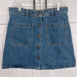 Zara Denim Button Up Skirt - L - EUC